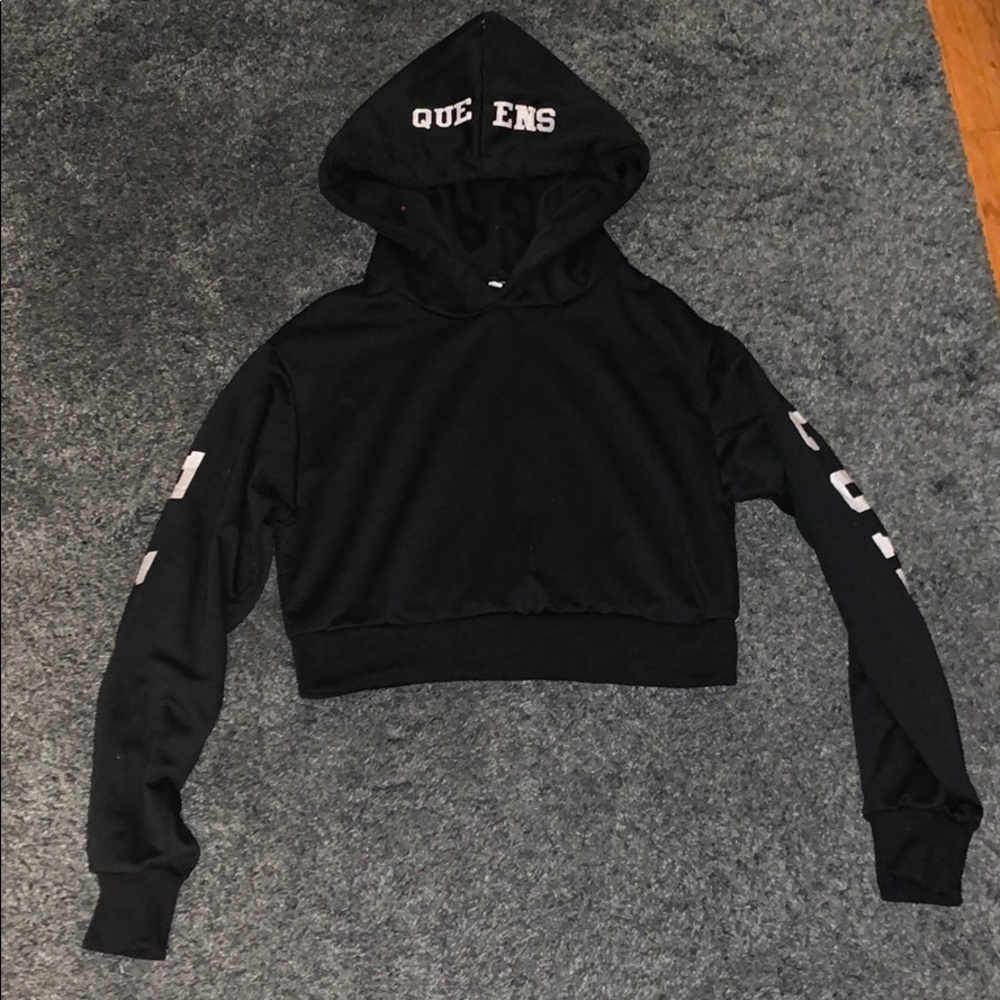 Black hoodie crop top